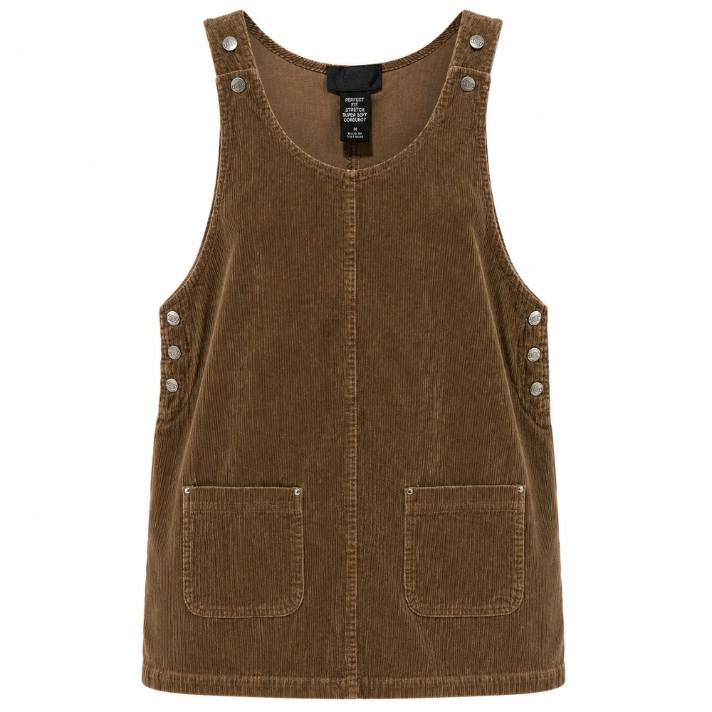 Route 66 Gorpcore Corduroy Pinafore Jumper Dress Women Large Cabincore Retro 90s